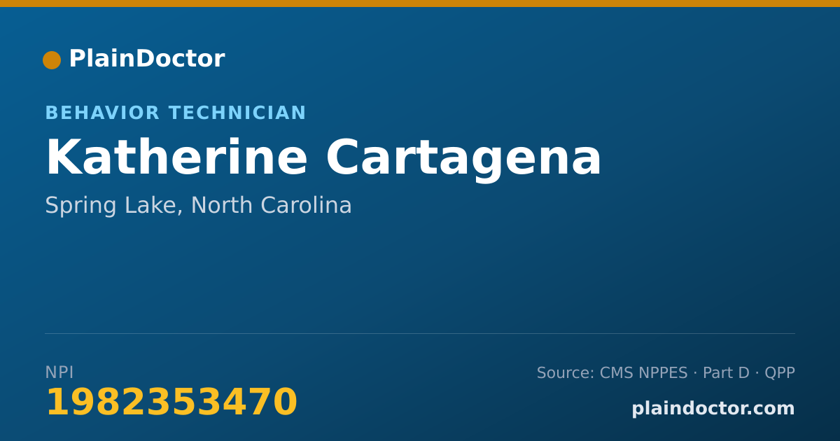 Shareable card for Katherine Cartagena - Behavior Technician, Spring Lake, NC