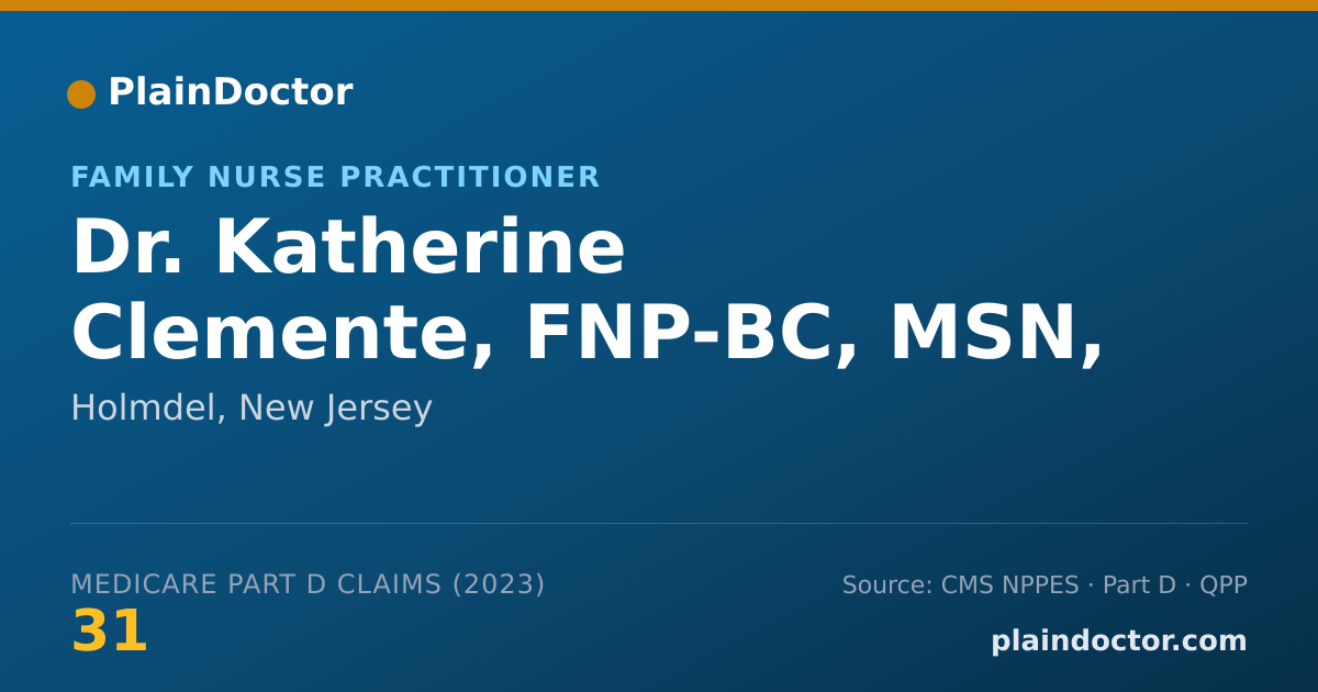 Shareable card for Katherine Clemente, FNP-BC, MSN, RN, BSN - Family Nurse Practitioner, Holmdel, NJ