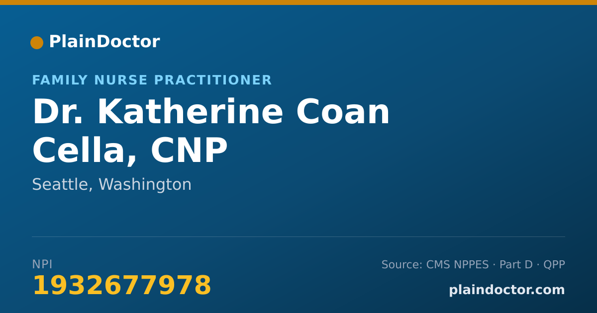 Shareable card for Katherine Coan Cella, CNP - Family Nurse Practitioner, Seattle, WA