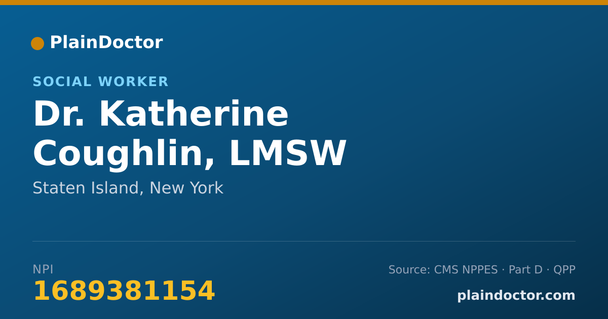 Shareable card for Katherine Coughlin, LMSW - Social Worker, Staten Island, NY