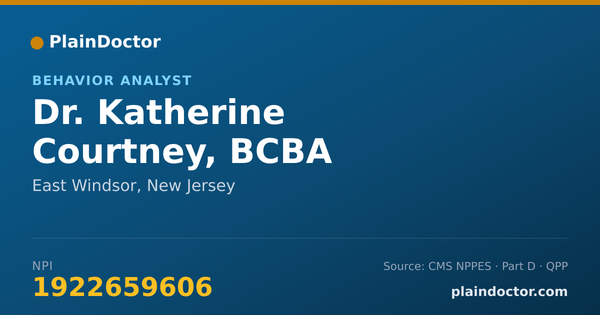 Shareable card for Katherine Courtney, BCBA - Behavior Analyst, East Windsor, NJ