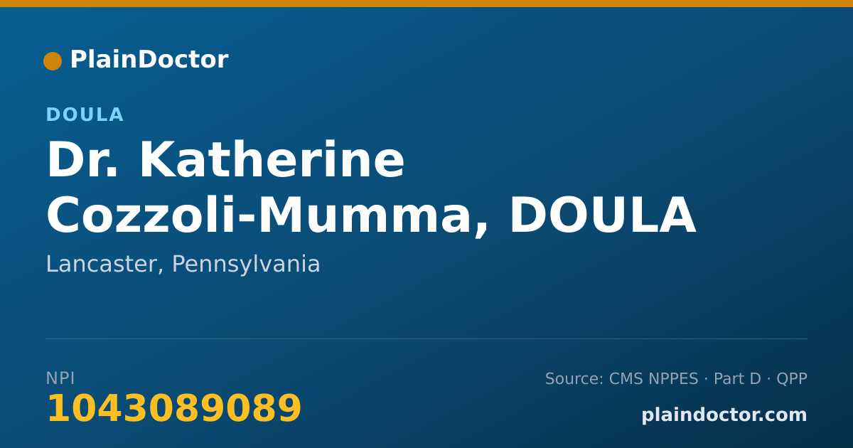 Shareable card for Katherine Cozzoli-Mumma, DOULA - Doula, Lancaster, PA