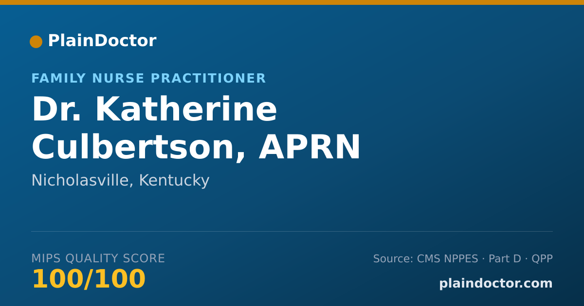 Shareable card for Katherine Culbertson, APRN - Family Nurse Practitioner, Nicholasville, KY