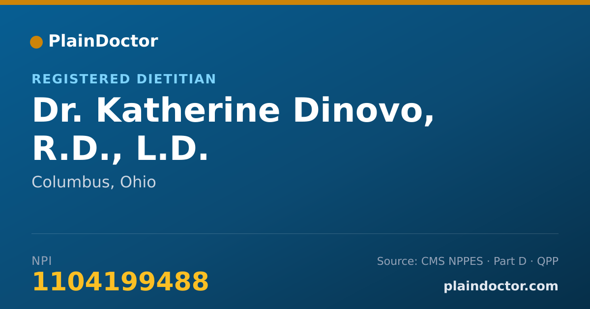 Shareable card for Katherine Dinovo, R.D., L.D. - Registered Dietitian, Columbus, OH