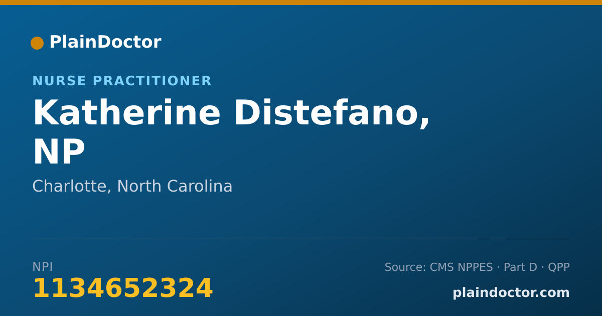 Shareable card for Katherine Distefano, NP - Nurse Practitioner, Charlotte, NC