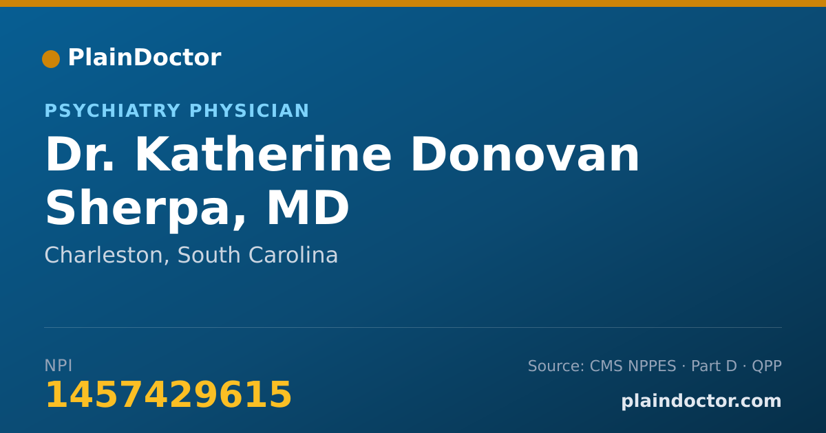 Shareable card for Katherine Donovan Sherpa, MD - Psychiatry Physician, Charleston, SC