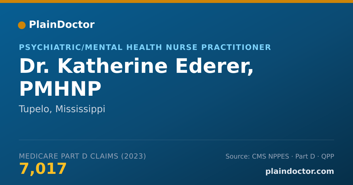 Shareable card for Katherine Ederer, PMHNP - Psychiatric/Mental Health Nurse Practitioner, Tupelo, MS