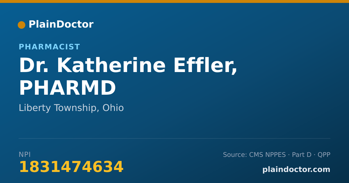 Shareable card for Katherine Effler, PHARMD - Pharmacist, Liberty Township, OH