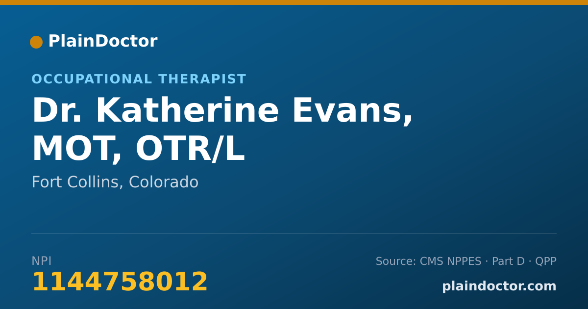 Shareable card for Katherine Evans, MOT, OTR/L - Occupational Therapist, Fort Collins, CO