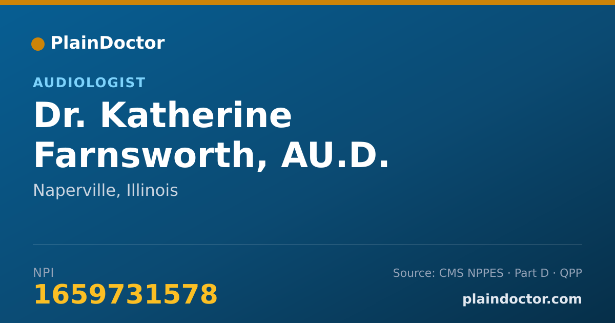 Shareable card for Katherine Farnsworth, AU.D. - Audiologist, Naperville, IL