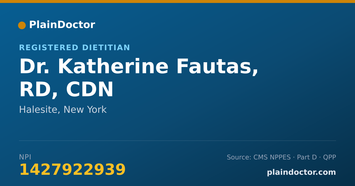 Shareable card for Katherine Fautas, RD, CDN - Registered Dietitian, Halesite, NY