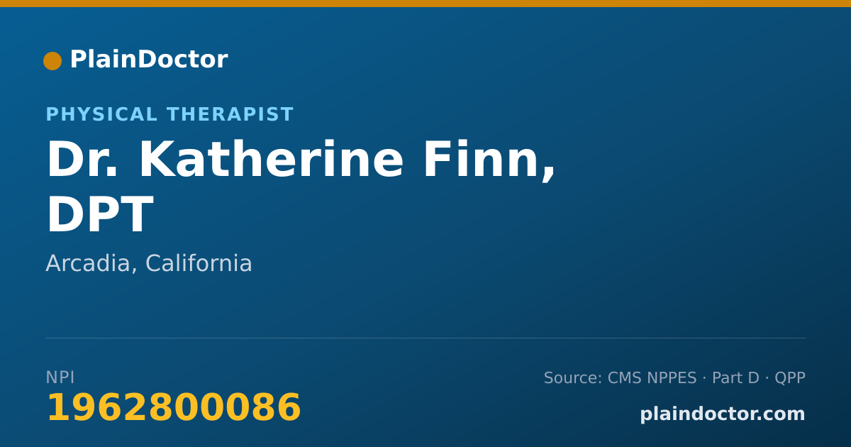 Shareable card for Katherine Finn, DPT - Physical Therapist, Arcadia, CA