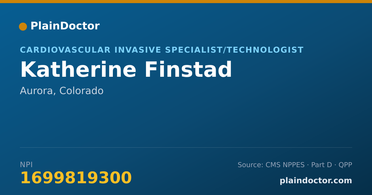 Shareable card for Katherine Finstad - Cardiovascular Invasive Specialist/Technologist, Aurora, CO