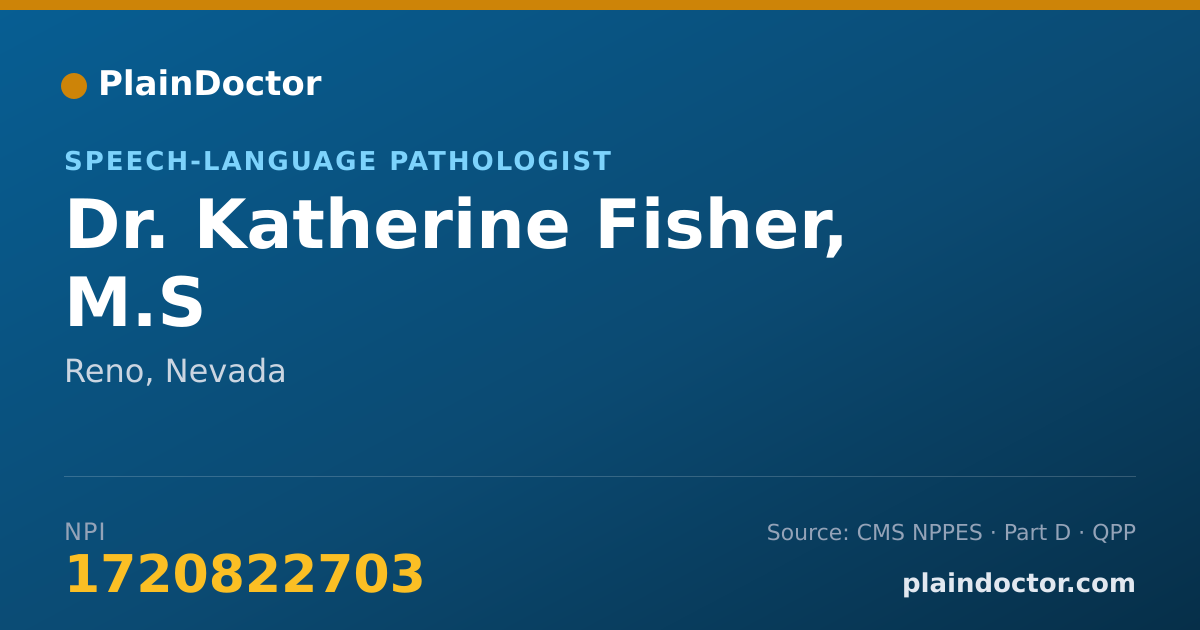 Shareable card for Katherine Fisher, M.S - Speech-Language Pathologist, Reno, NV