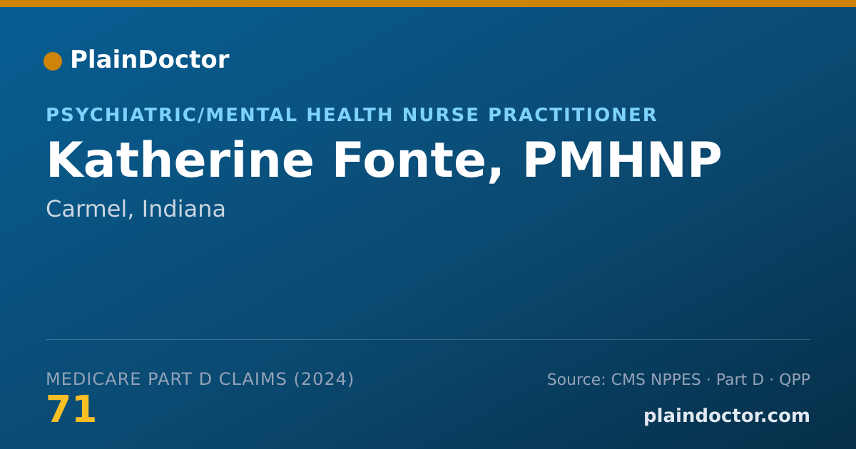 Shareable card for Katherine Fonte, PMHNP - Psychiatric/Mental Health Nurse Practitioner, Carmel, IN