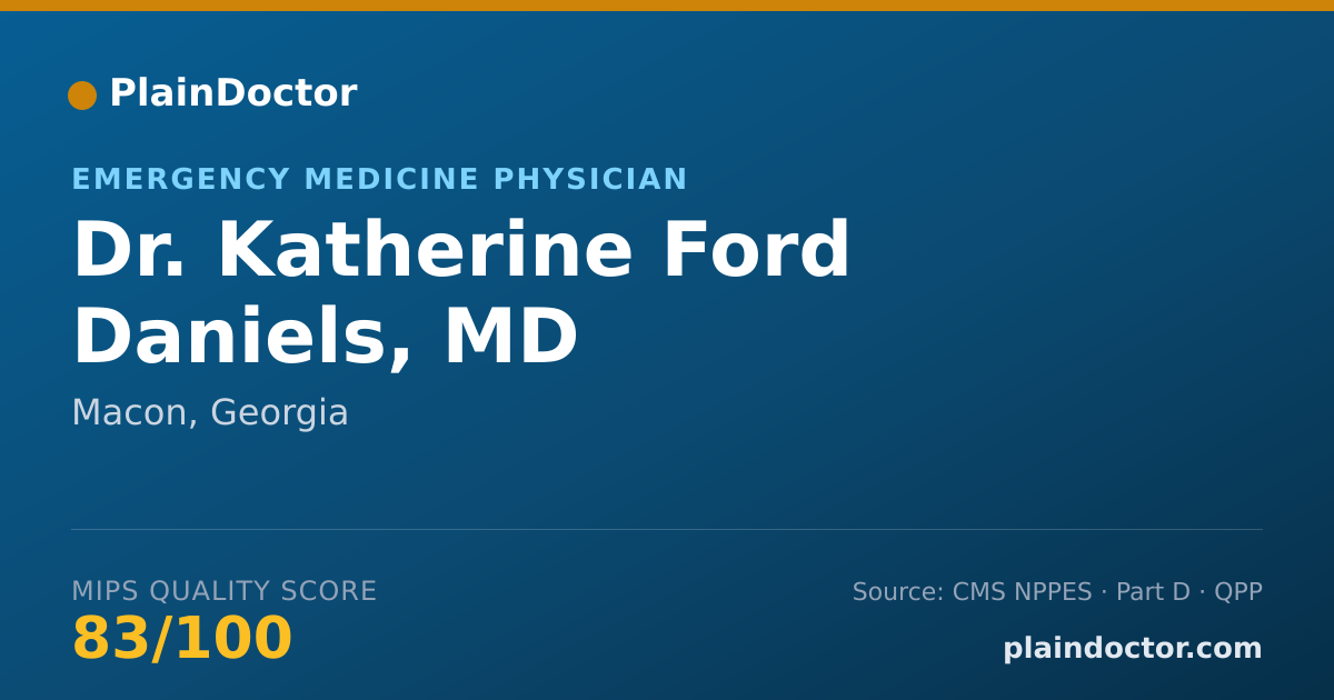 Shareable card for Katherine Ford Daniels, MD - Emergency Medicine Physician, Macon, GA