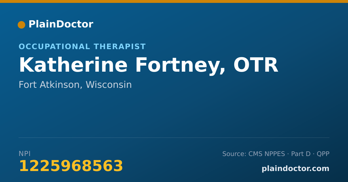 Shareable card for Katherine Fortney, OTR - Occupational Therapist, Fort Atkinson, WI