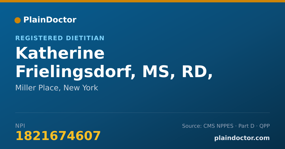 Shareable card for Katherine Frielingsdorf, MS, RD, CDN, CDCES - Registered Dietitian, Miller Place, NY