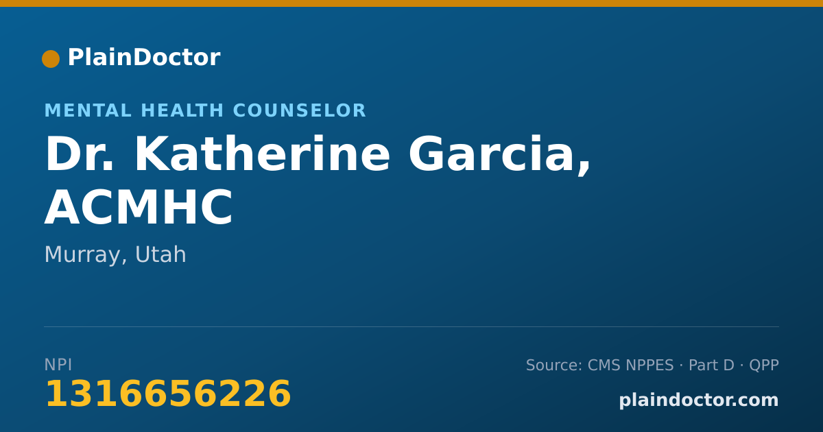 Shareable card for Katherine Garcia, ACMHC - Mental Health Counselor, Murray, UT