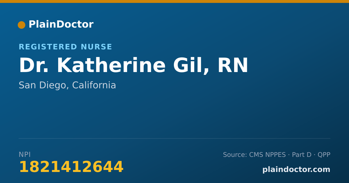 Shareable card for Katherine Gil, RN - Registered Nurse, San Diego, CA