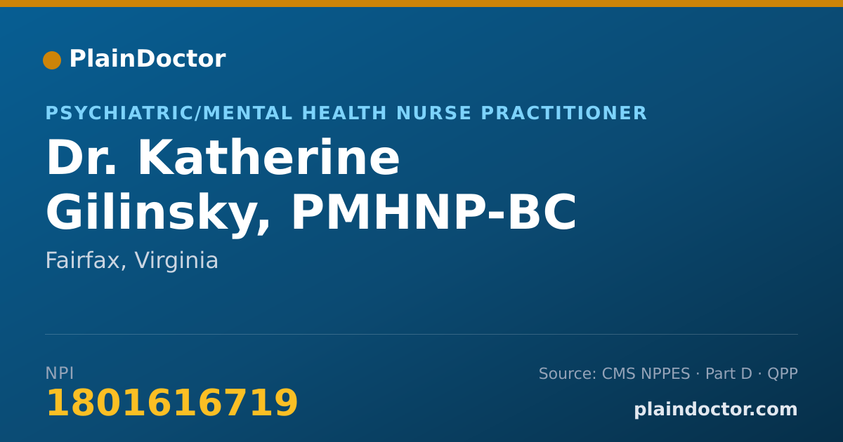 Shareable card for Katherine Gilinsky, PMHNP-BC - Psychiatric/Mental Health Nurse Practitioner, Fairfax, VA