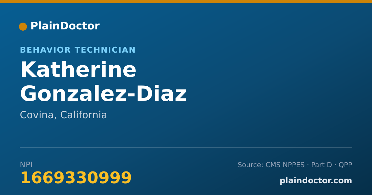Shareable card for Katherine Gonzalez-Diaz - Behavior Technician, Covina, CA