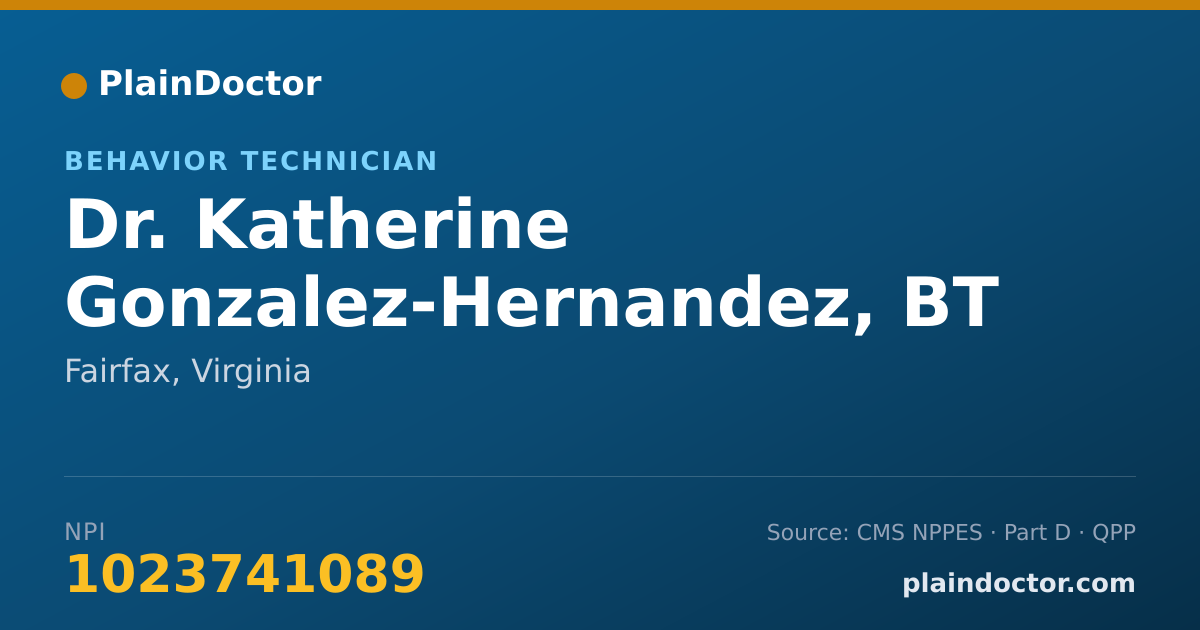 Shareable card for Katherine Gonzalez-Hernandez, BT - Behavior Technician, Fairfax, VA