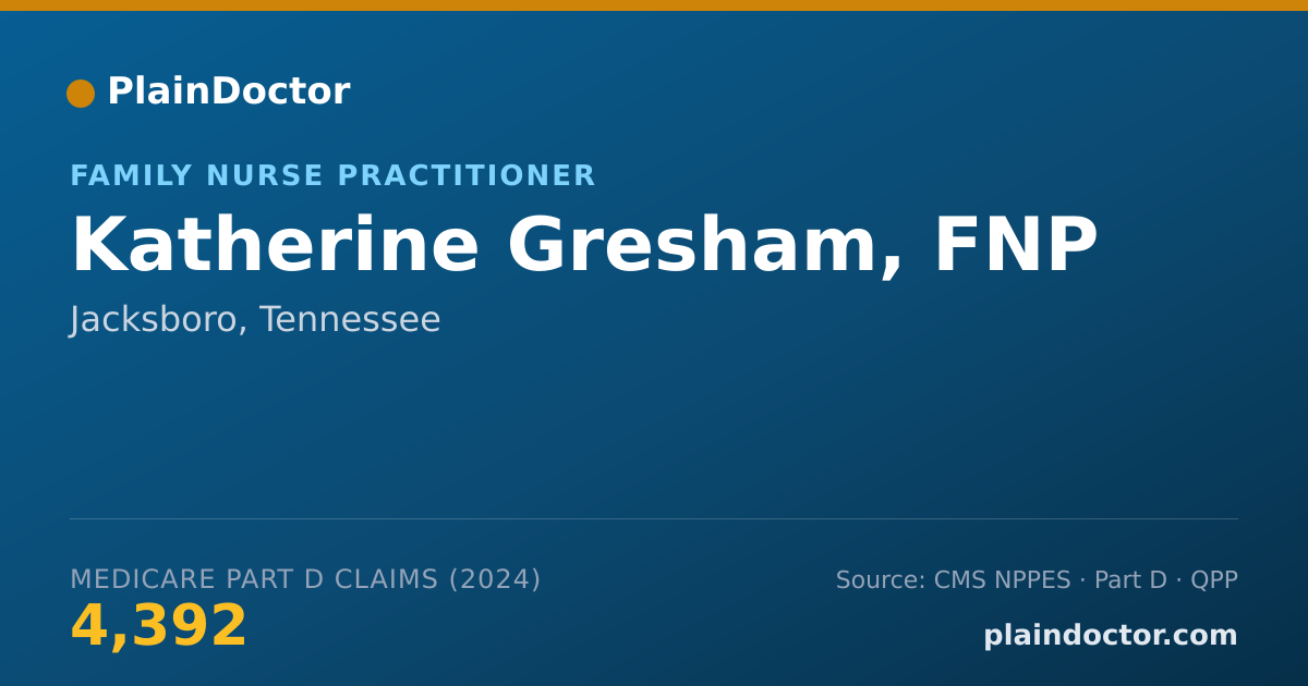 Shareable card for Katherine Gresham, FNP - Family Nurse Practitioner, Jacksboro, TN