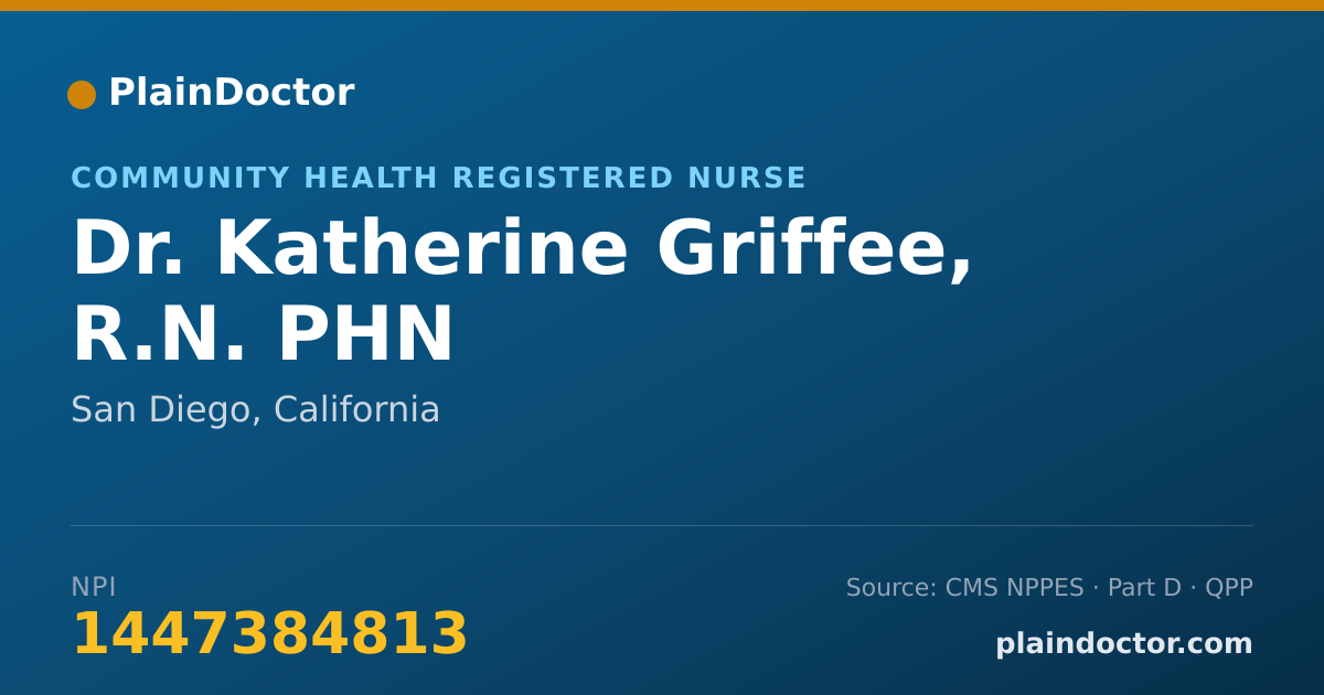 Shareable card for Katherine Griffee, R.N. PHN - Community Health Registered Nurse, San Diego, CA