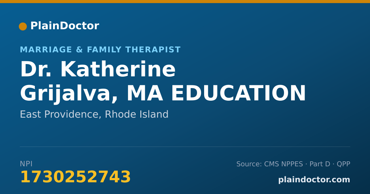 Shareable card for Katherine Grijalva, MA EDUCATION GRADUAT - Marriage & Family Therapist, East Providence, RI