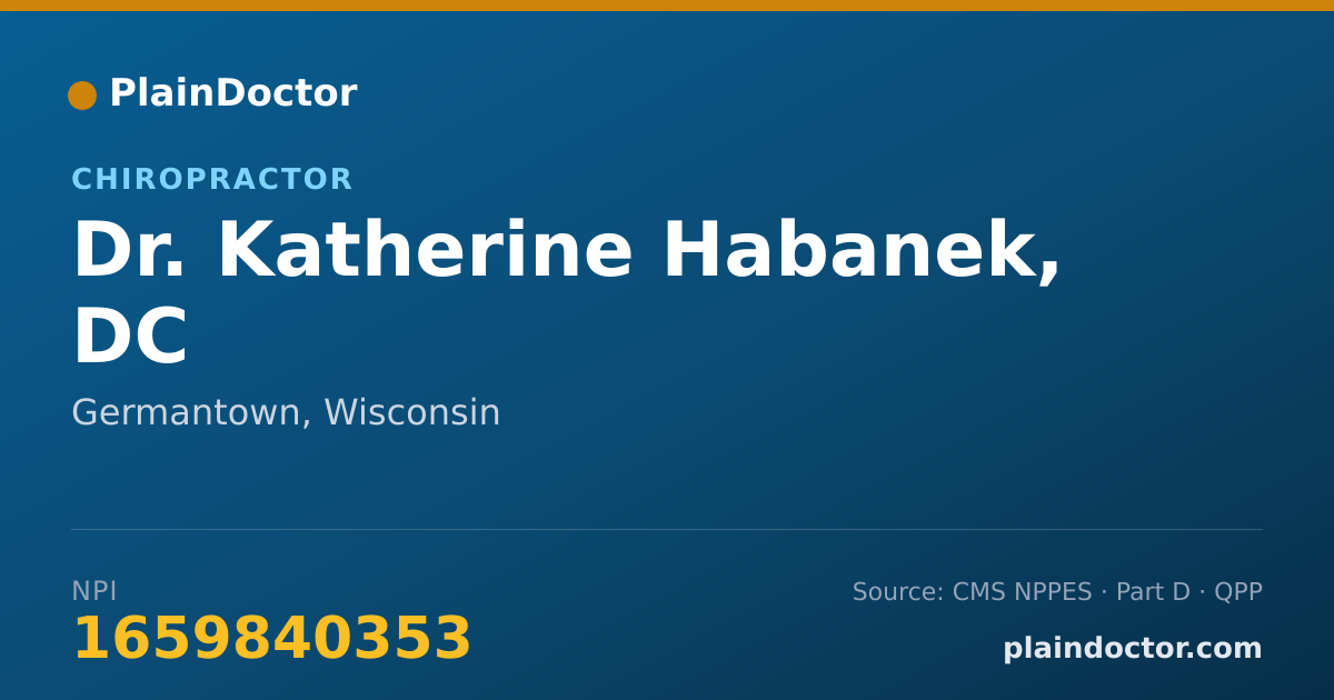 Shareable card for Katherine Habanek, DC - Chiropractor, Germantown, WI