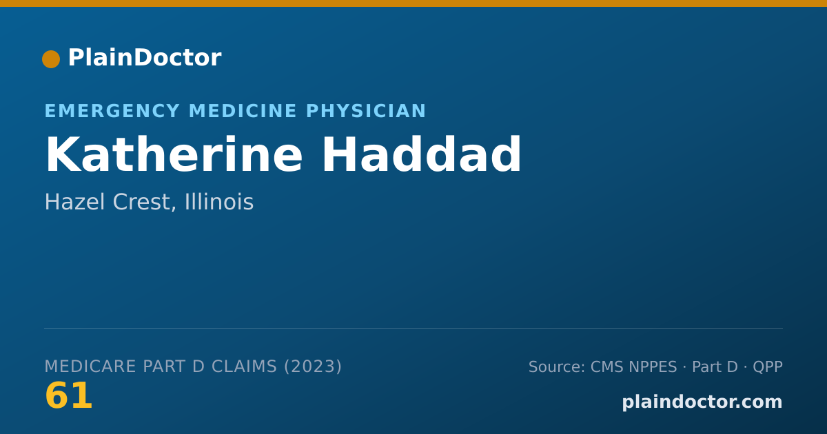 Shareable card for Katherine Haddad - Emergency Medicine Physician, Hazel Crest, IL