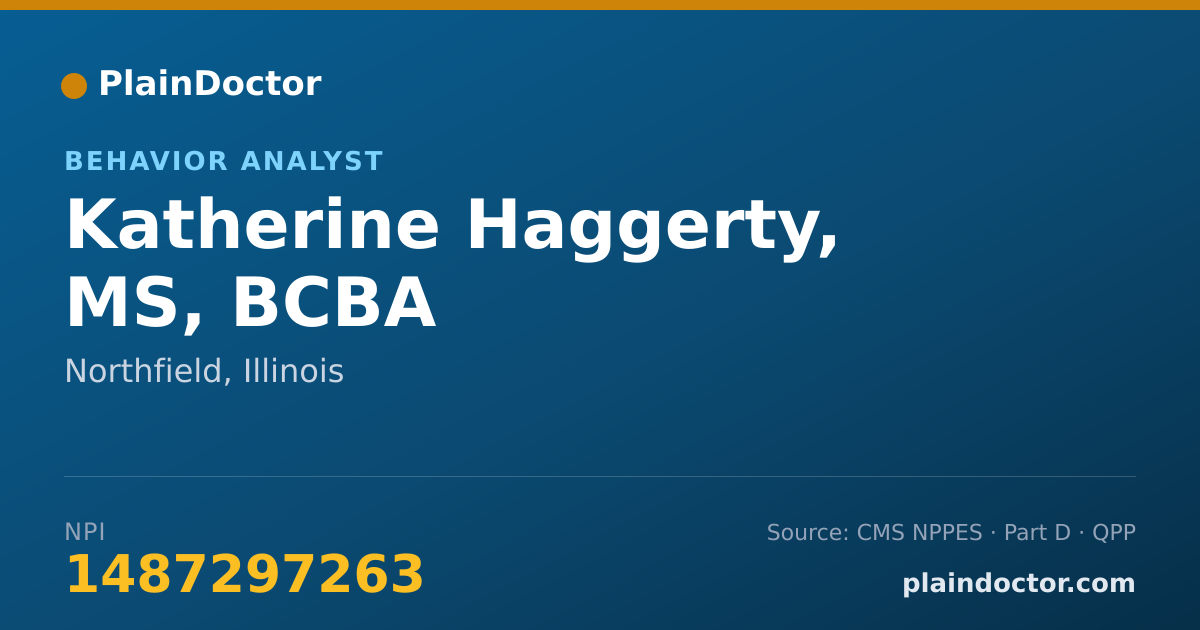 Shareable card for Katherine Haggerty, MS, BCBA - Behavior Analyst, Northfield, IL