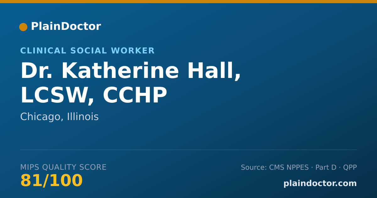 Shareable card for Katherine Hall, LCSW, CCHP - Clinical Social Worker, Chicago, IL