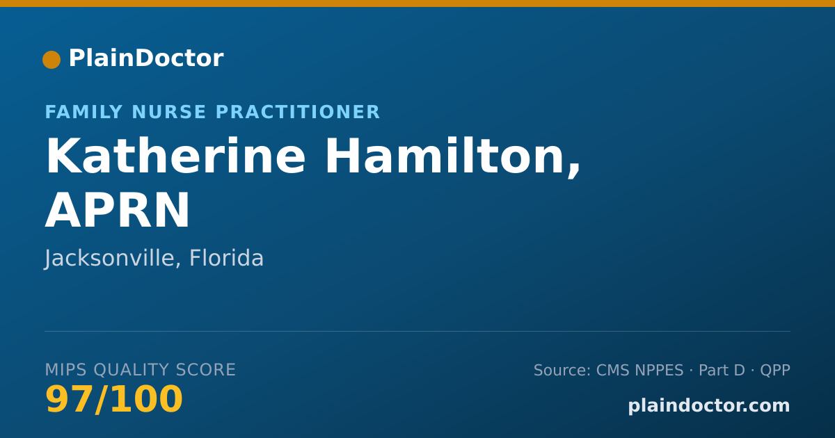 Shareable card for Katherine Hamilton, APRN - Nurse Practitioner, Jacksonville, FL
