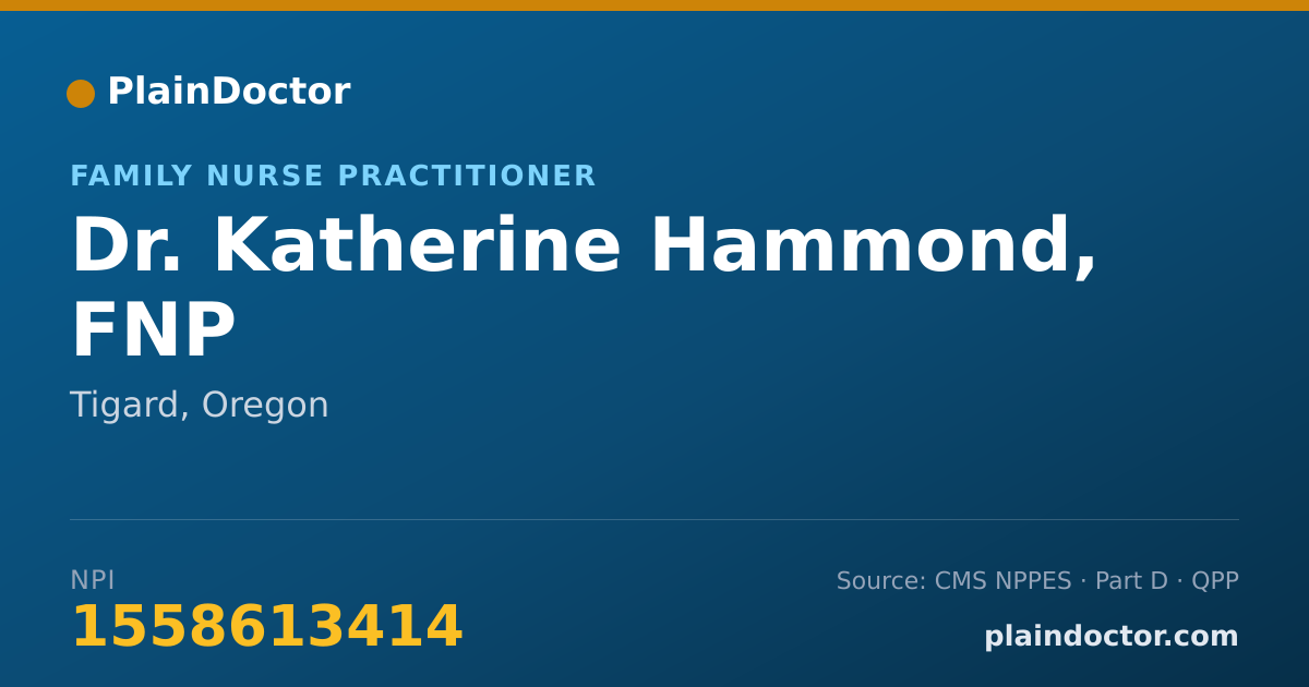 Shareable card for Katherine Hammond, FNP - Family Nurse Practitioner, Tigard, OR