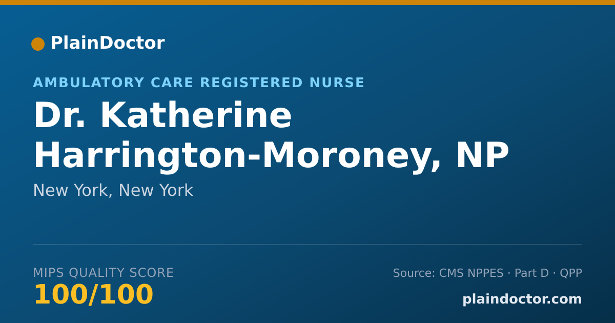 Shareable card for Katherine Harrington-Moroney, NP - Ambulatory Care Registered Nurse, New York, NY