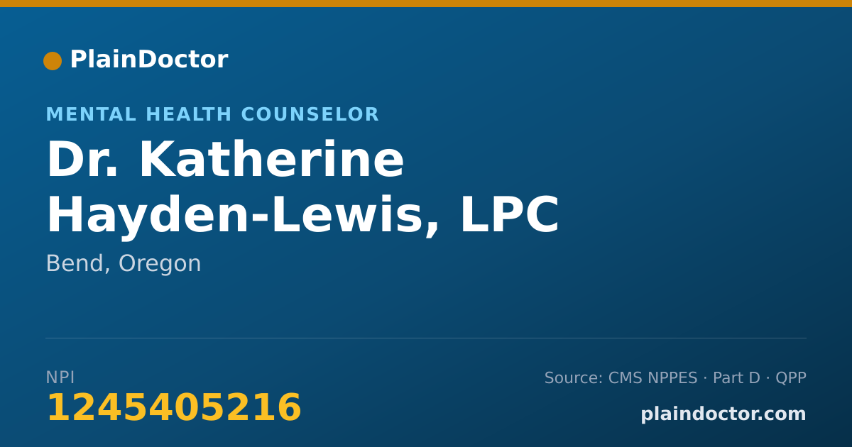 Shareable card for Katherine Hayden-Lewis, LPC - Mental Health Counselor, Bend, OR