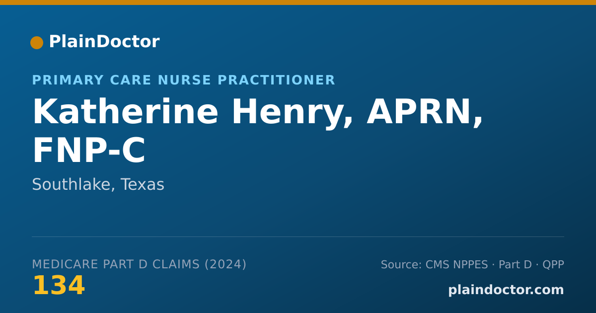 Shareable card for Katherine Henry, APRN, FNP-C - Primary Care Nurse Practitioner, Southlake, TX