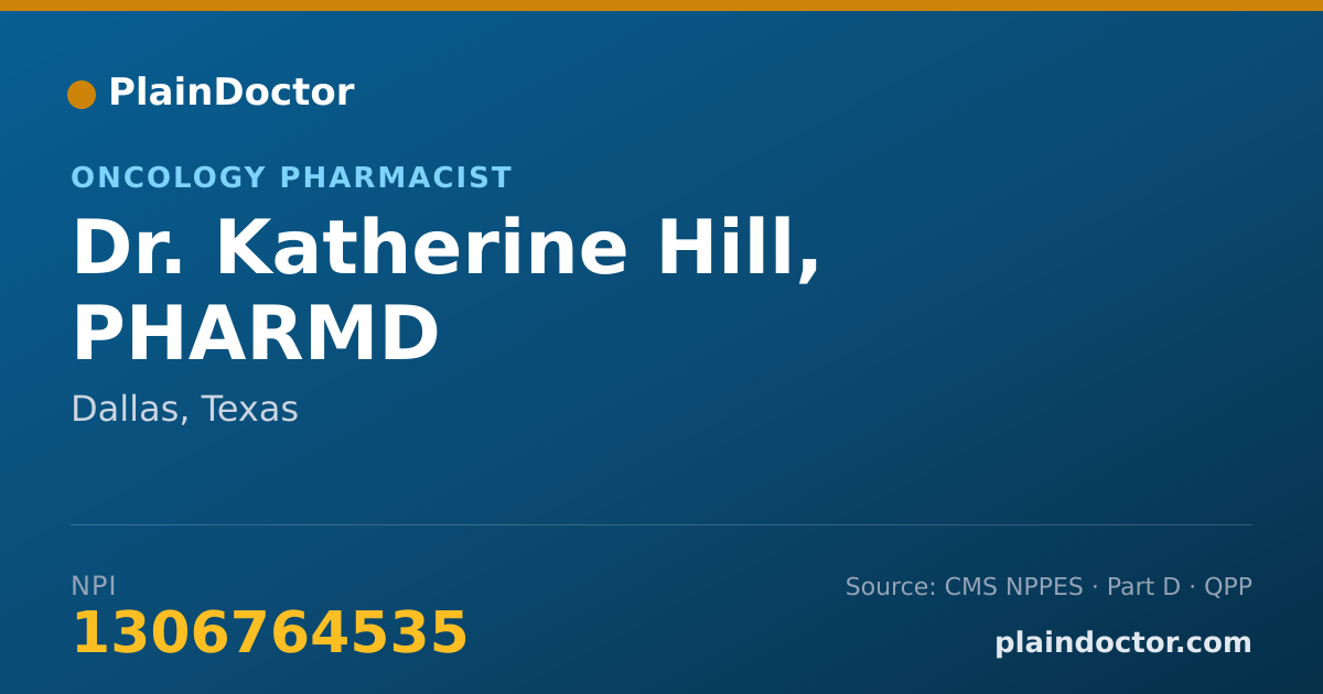 Shareable card for Katherine Hill, PHARMD - Oncology Pharmacist, Dallas, TX