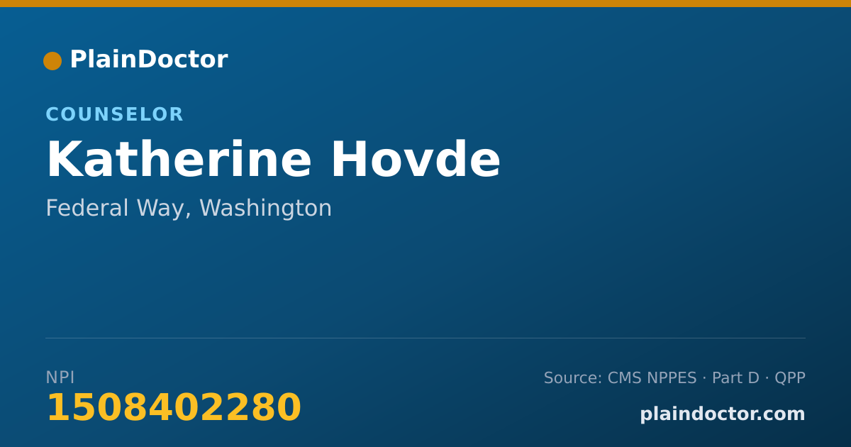 Shareable card for Katherine Hovde - Counselor, Federal Way, WA