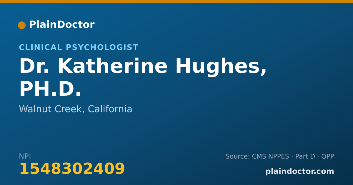 Shareable card for Katherine Hughes, PH.D. - Clinical Psychologist, Walnut Creek, CA