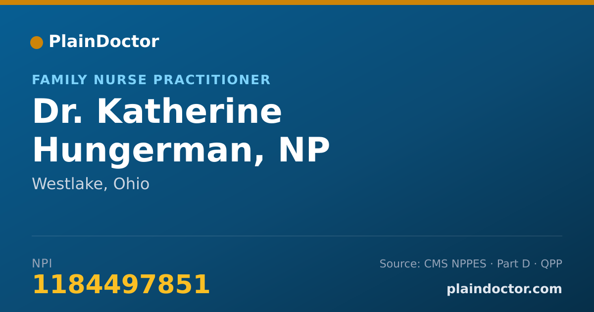 Shareable card for Katherine Hungerman, NP - Family Nurse Practitioner, Westlake, OH