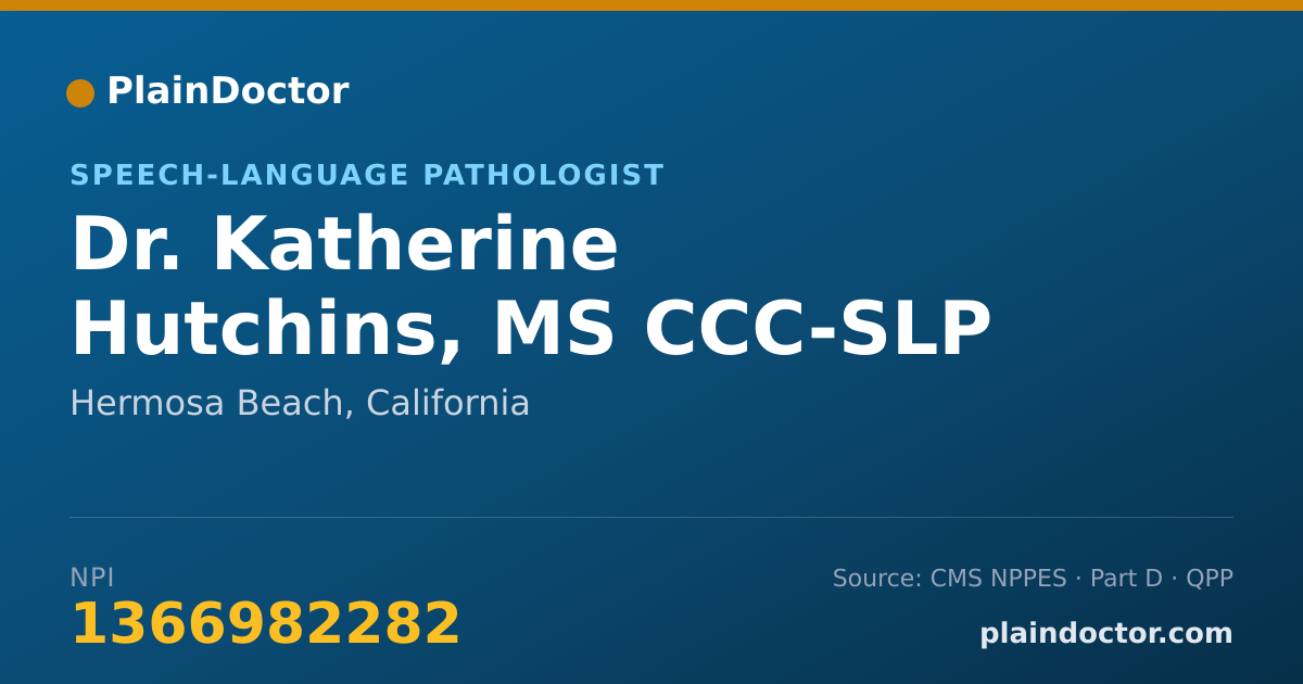 Shareable card for Katherine Hutchins, MS CCC-SLP - Speech-Language Pathologist, Hermosa Beach, CA