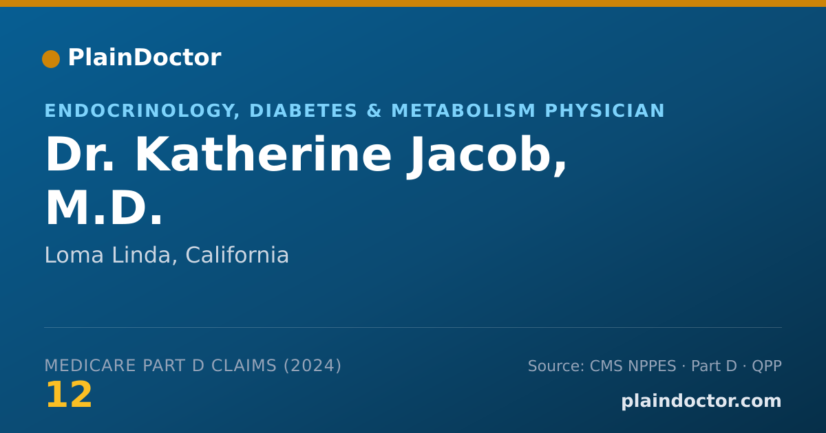 Shareable card for Katherine Jacob, M.D. - Endocrinology, Diabetes & Metabolism Physician, Loma Linda, CA