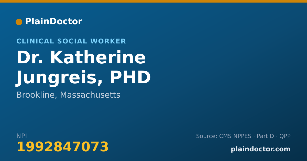 Shareable card for Katherine Jungreis, PHD - Clinical Social Worker, Brookline, MA