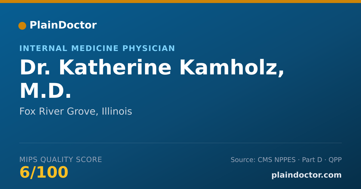 Shareable card for Katherine Kamholz, M.D. - Internal Medicine Physician, Fox River Grove, IL