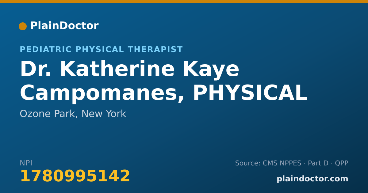 Shareable card for Katherine Kaye Campomanes, PHYSICAL THERAPIST - Pediatric Physical Therapist, Ozone Park, NY