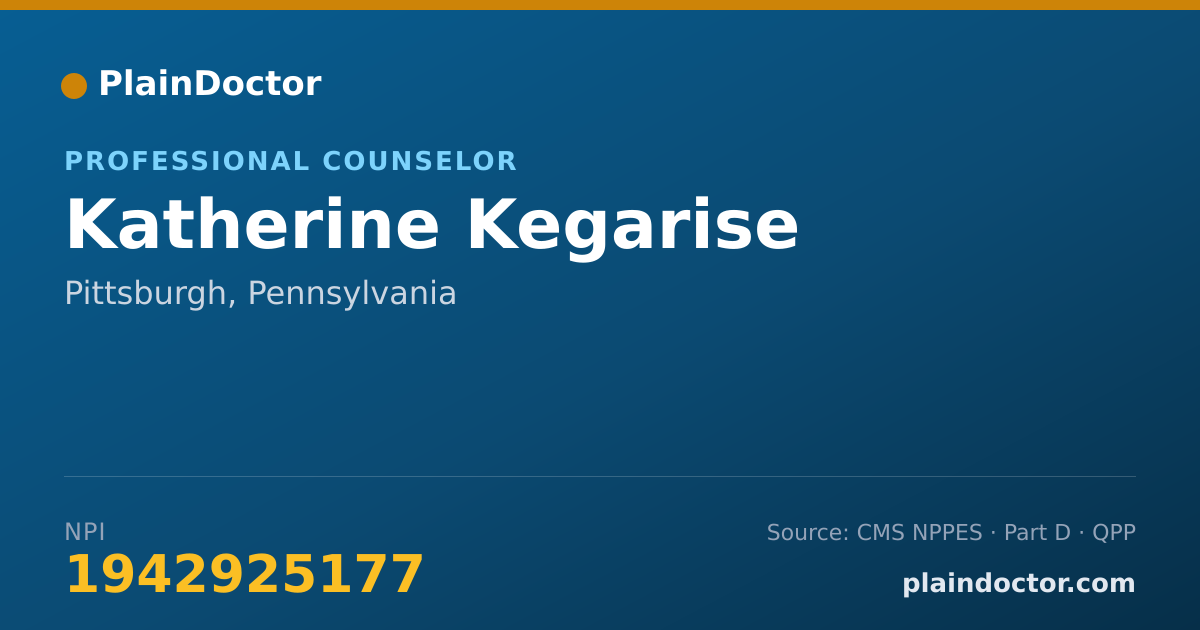 Shareable card for Katherine Kegarise - Professional Counselor, Pittsburgh, PA