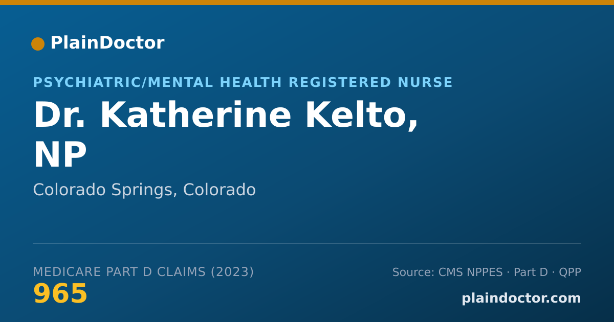 Shareable card for Katherine Kelto, NP - Psychiatric/Mental Health Registered Nurse, Colorado Springs, CO